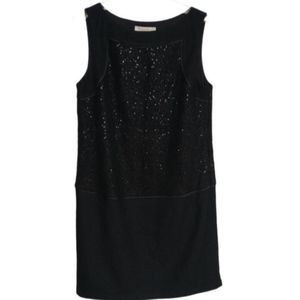 NWT LOFT Wool Blend Black Sequin Sleeveless Dress, size 14